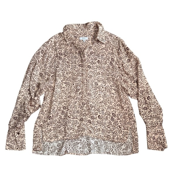 REISS Light Pink Ema Paisley Printed Shirt Button Front Blouse Size 6 or Small - Picture 10 of 15